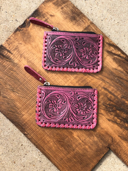 Pink Toole Leather Coin Pouch