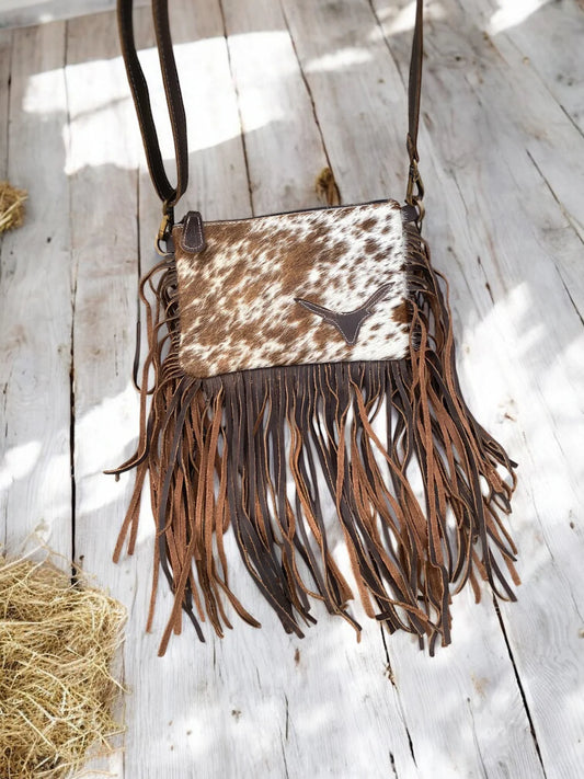 Highland Cow Fringe Crossbody