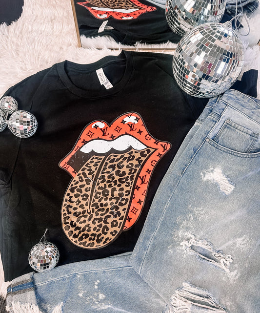Leopard Kiss & LV Graphic Tee