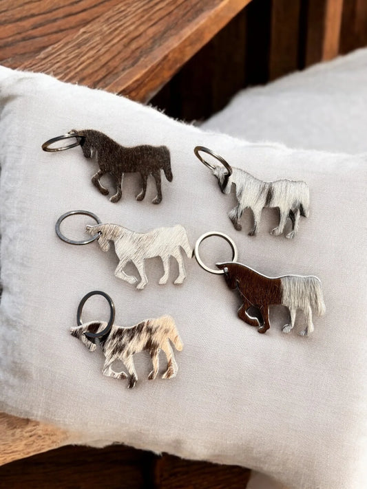 Horse Cowhide Keychain
