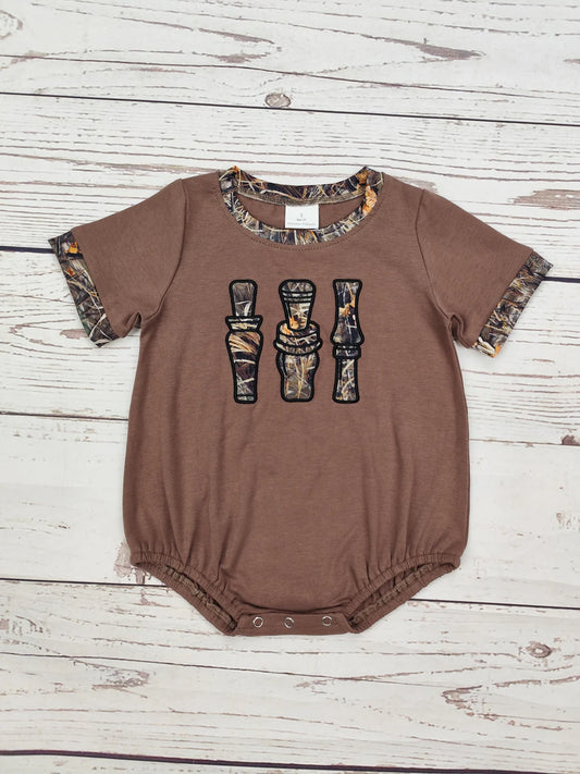 Camouflage Duck Call Baby Boy Bubble