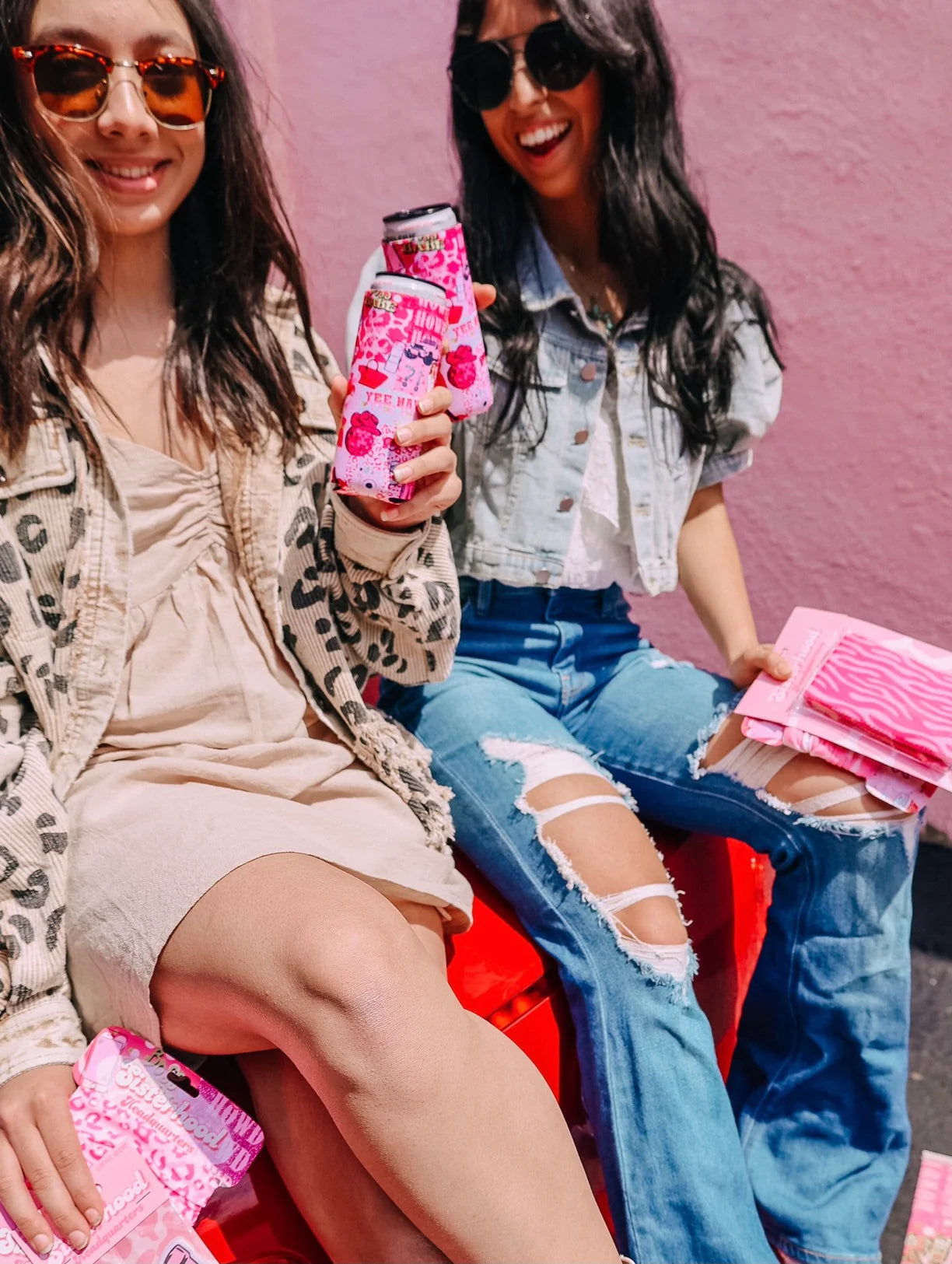 Pink Collage Skinny Koolie